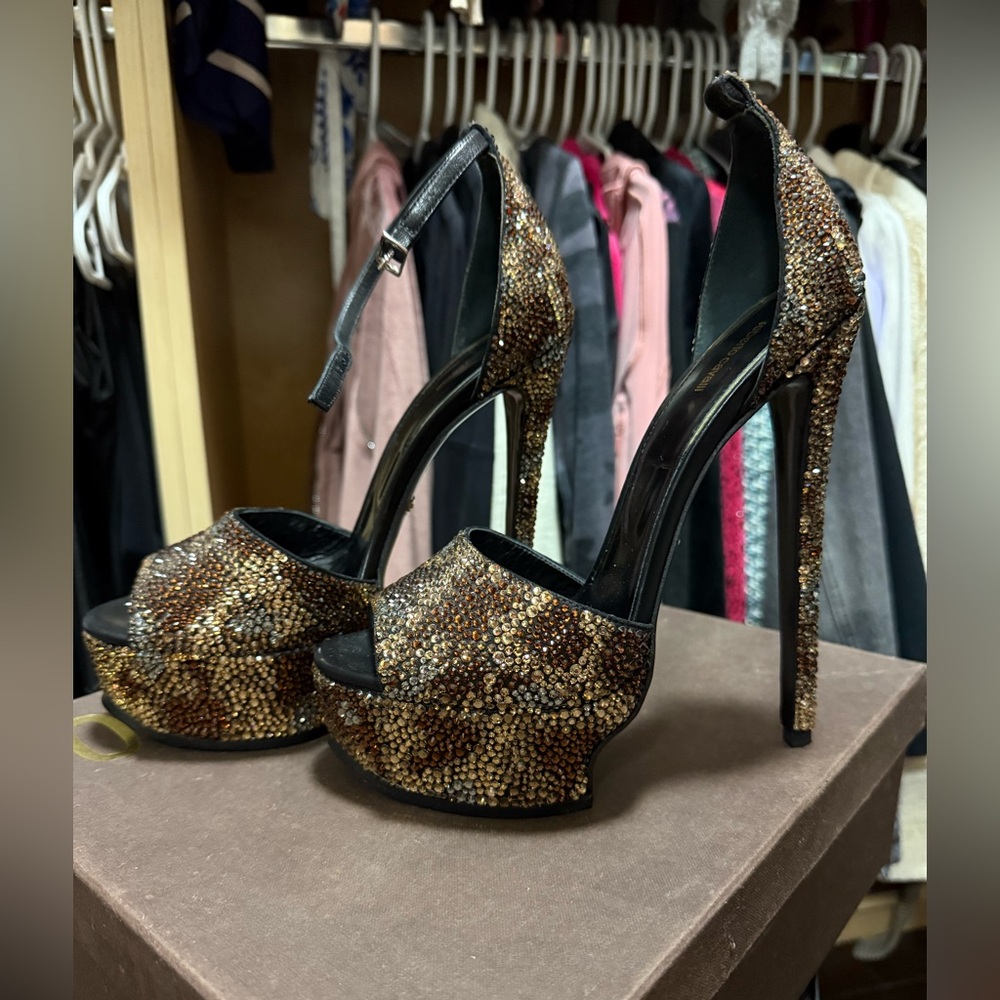 Roberto Cavalli high heel- Swarovski stones- 38.5